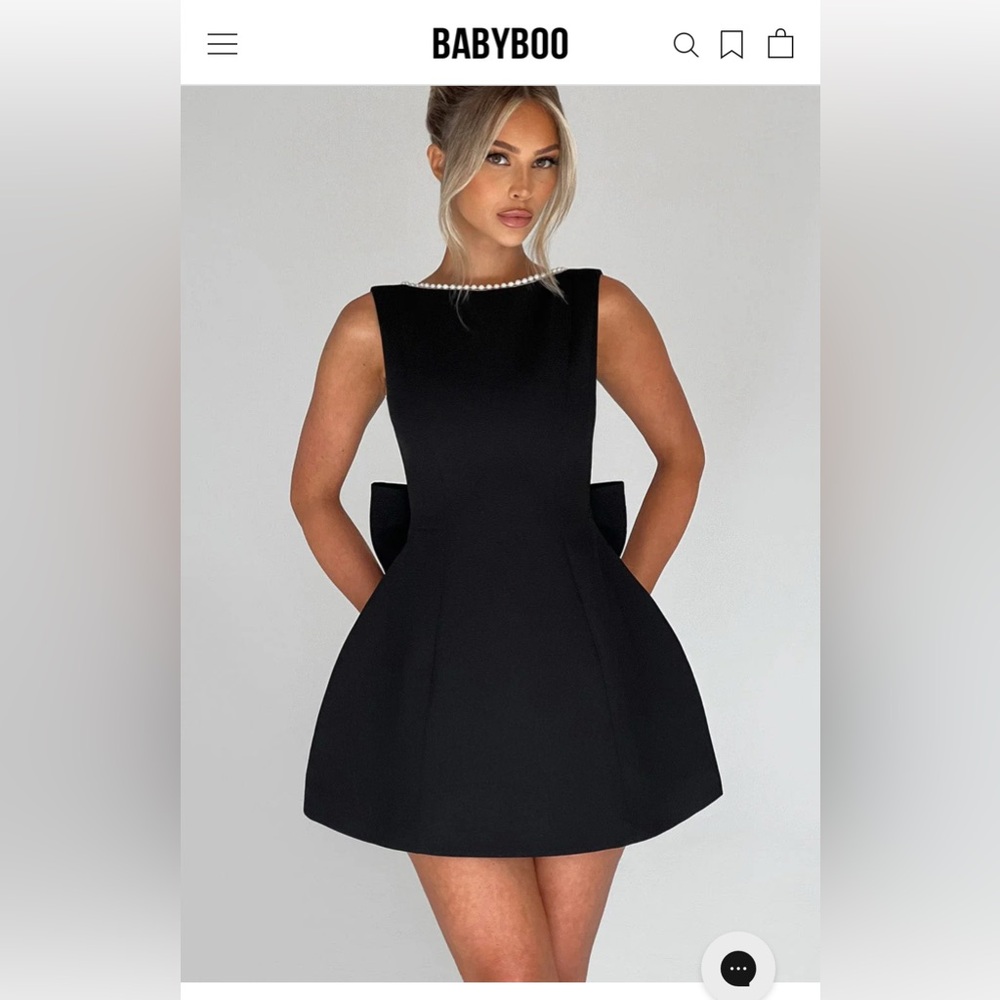 Babyboo Black Pearl-Trim Mini Dress